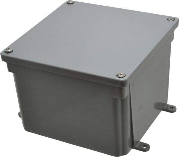 Thomas & Betts - Thermoplastic Junction Box Enclosure Screw Flat Cover - NEMA 4, 4X, 6" Wide x 6" High x 4" Deep, Corrosion Resistant - A1 Tooling