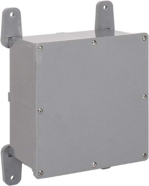 Thomas & Betts - PVC Junction Box Enclosure Screw Flat Cover - NEMA 4, 4X, 8" Wide x 8" High x 4" Deep, Corrosion Resistant - A1 Tooling