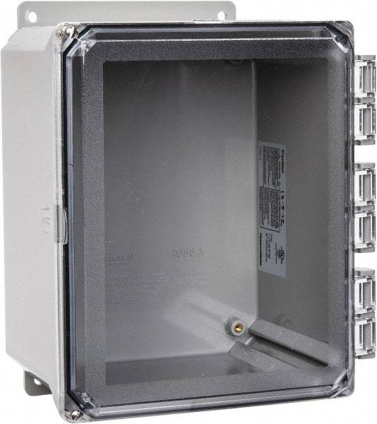 Thomas & Betts - Polycarbonate Standard Enclosure Hinge Flat Cover - NEMA 1, 2, 3, 4, 12, 3S, 3SX, 3X, 4X, 8" Wide x 10" High x 6" Deep, Impact Resistant - A1 Tooling