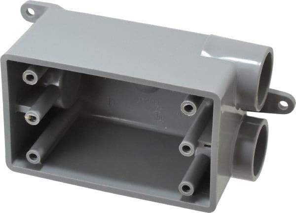 Thomas & Betts - 1 Gang, (3) 3/4" Knockouts, PVC Rectangle Junction Box - 115.3mm Overall Height x 98.4mm Overall Width x 61.5mm Overall Depth, Weather Resistant - A1 Tooling