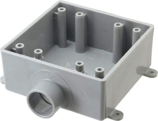 Thomas & Betts - 2 Gang, (1) 3/4" Knockout, PVC Rectangle Switch Box - 117.35mm Overall Height x 142.24mm Overall Width x 50.29mm Overall Depth, Weather Resistant - A1 Tooling