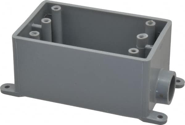 Thomas & Betts - 1 Gang, (1) 1/2" Knockout, PVC Rectangle Junction Box - 144.78mm Overall Height x 71.1mm Overall Width x 61.5mm Overall Depth, Weather Resistant - A1 Tooling