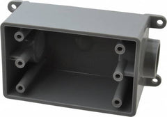 Thomas & Betts - 1 Gang, (2) 3/4" Knockouts, PVC Rectangle Junction Box - 144.78mm Overall Height x 71.1mm Overall Width x 61.5mm Overall Depth, Weather Resistant - A1 Tooling