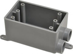 Thomas & Betts - 1 Gang, (2) 1/2" Knockouts, PVC Rectangle Junction Box - 115.3mm Overall Height x 98.4mm Overall Width x 61.5mm Overall Depth, Weather Resistant - A1 Tooling