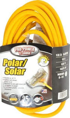 Southwire - 25', 12/3 Gauge/Conductors, Yellow Indoor & Outdoor Extension Cord - 1 Receptacle, 15 Amps, 300 Volts, UL SJEOW-A, NEMA 5-15P, 5-15R x 3 - A1 Tooling