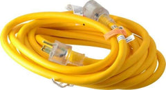 Southwire - 25', 14/3 Gauge/Conductors, Yellow Outdoor Extension Cord - 1 Receptacle, 15 Amps, 125 VAC, UL SEOOW, NEMA 5-15P, 5-15R - A1 Tooling