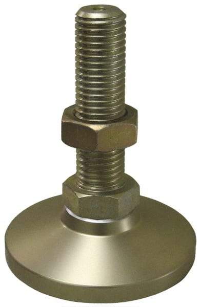 Gibraltar - 1-8 Bolt Thread, Studded Pivotal Stud Mount Leveling Pad & Mount - 22,000 Max Lb Capacity, 4" Base Diam - A1 Tooling