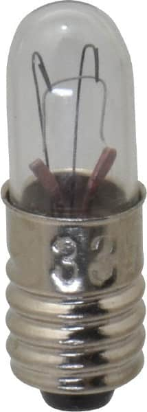 Value Collection - 1.12 Watt, 28 Volt, Incandescent Miniature & Specialty T1-3/4 Lamp - Midget Screw Base, 1 to 1.999 Equivalent Range, Warm (1,000 to 3,000), Dimmable, 1-1/4" OAL - A1 Tooling