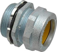 O-Z/Gedney - 1 to 1.2" Cable Capacity, Liquidtight, Straight Strain Relief Cord Grip - 1-1/4 NPT Thread, 1-3/8" Long, Iron - A1 Tooling