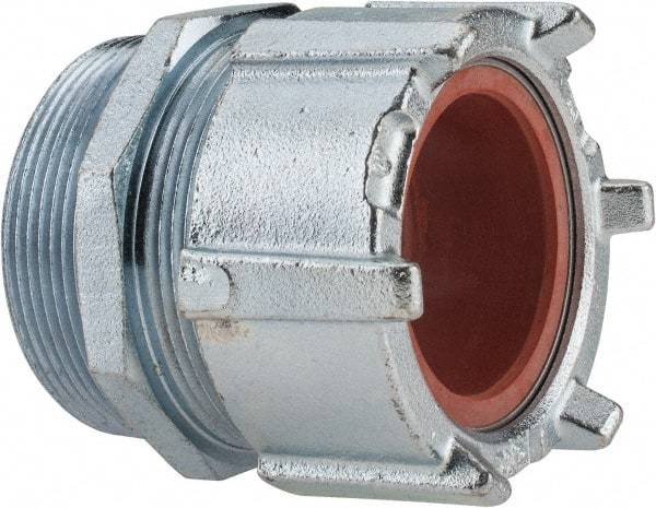 Thomas & Betts - 2-5/32 to 2.36" Cable Capacity, Liquidtight, Straight Strain Relief Cord Grip - 3 NPT Thread, 4-1/4" Long, Iron & Zinc - A1 Tooling