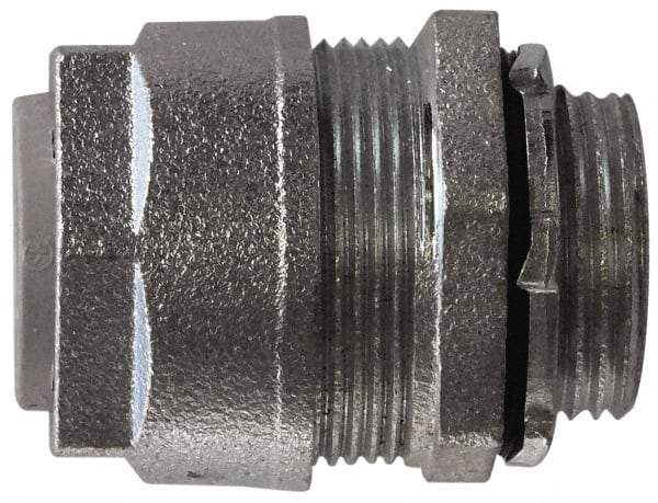 O-Z/Gedney - 0.3 to 0.4" Cable Capacity, Liquidtight, Straight Strain Relief Cord Grip - 5/8 NPT Thread, 1-1/4" Long, Iron - A1 Tooling