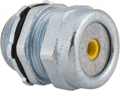 O-Z/Gedney - 0.1 to 0.2" Cable Capacity, Liquidtight, Straight Strain Relief Cord Grip - 3/4 NPT Thread, 1-3/16" Long, Iron - A1 Tooling