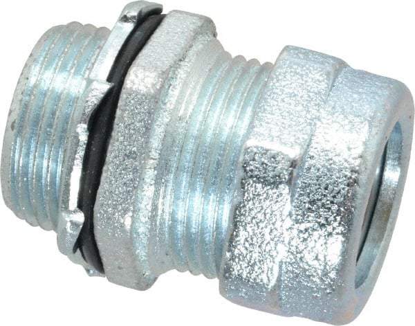 O-Z/Gedney - 0.3 to 0.4" Cable Capacity, Liquidtight, Straight Strain Relief Cord Grip - 3/4 NPT Thread, 1-3/16" Long, Iron - A1 Tooling