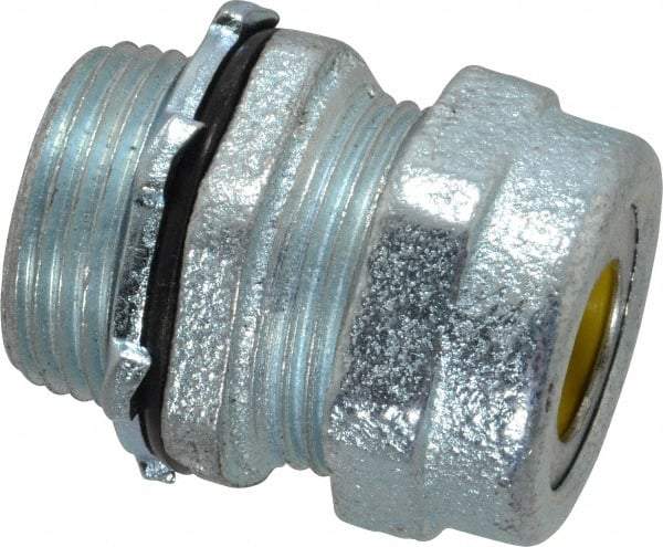 O-Z/Gedney - 0.4 to 1/2" Cable Capacity, Liquidtight, Straight Strain Relief Cord Grip - 3/4 NPT Thread, 1-3/16" Long, Iron - A1 Tooling