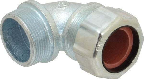 Thomas & Betts - 1 to 1-3/16" Cable Capacity, Liquidtight, Elbow Strain Relief Cord Grip - 1-1/2 NPT Thread, Iron - A1 Tooling