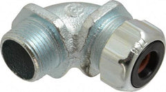 Thomas & Betts - 1/4 to 3/8" Cable Capacity, Liquidtight, Elbow Strain Relief Cord Grip - 3/4 NPT Thread, Iron - A1 Tooling