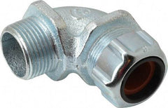 Thomas & Betts - 1/2 to 5/8" Cable Capacity, Liquidtight, Elbow Strain Relief Cord Grip - 3/4 NPT Thread, Iron - A1 Tooling