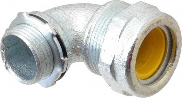 O-Z/Gedney - 0.7 to 0.8" Cable Capacity, Liquidtight, Elbow Strain Relief Cord Grip - 3/4 NPT Thread, Iron - A1 Tooling