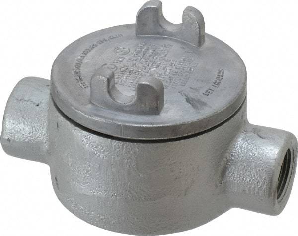 Thomas & Betts - (2) 3/4" Knockouts, Iron Round GUAC - 3-1/2" Overall Width x 2" Overall Depth - A1 Tooling