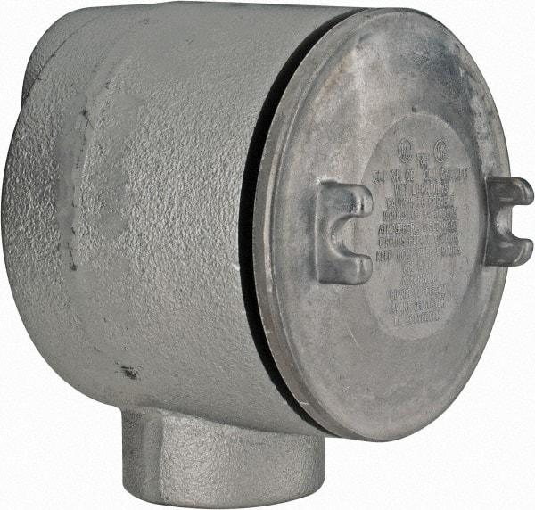 Thomas & Betts - (2) 2" Knockouts, Iron Round Junction Box - 5-3/4" Overall Width x 4.06" Overall Depth - A1 Tooling