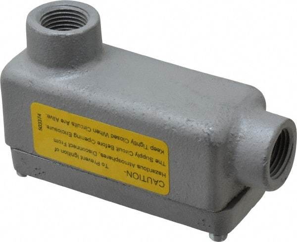 O-Z/Gedney - LB Body, 1/2" Trade, Rigid Malleable Iron Conduit Body - Rectangle, 3.69" OAL, Hazardous Locations - A1 Tooling