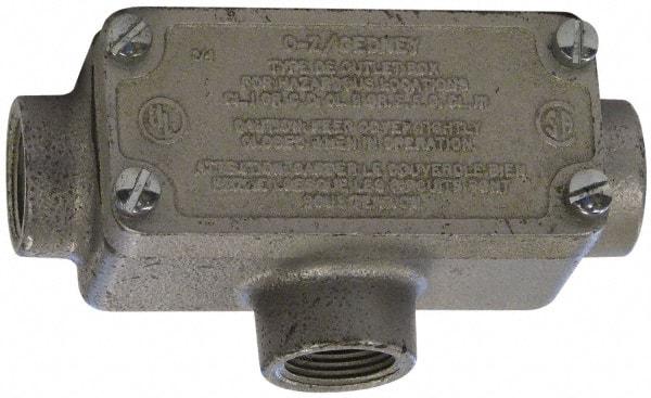 O-Z/Gedney - T Body, 1/2" Trade, Rigid Malleable Iron Conduit Body - Rectangle, 3.69" OAL, Hazardous Locations - A1 Tooling