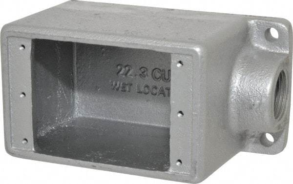 Thomas & Betts - 1 Gang, (1) 3/4" Knockout, Iron Rectangle Device Box - 2-3/4" Overall Width - A1 Tooling