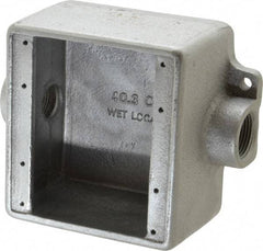 Thomas & Betts - 2 Gang, (2) 3/4" Knockouts, Iron Rectangle Device Box - Zinc Plated - A1 Tooling