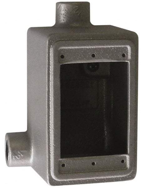 O-Z/Gedney - 1 Gang, 1/2" Knockouts, Iron Rectangle Device Box - Aluminum Enamel, Zinc Electroplated - A1 Tooling