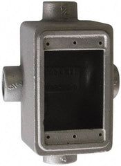 O-Z/Gedney - 1 Gang, 1/2" Knockouts, Iron Rectangle Device Box - Aluminum Enamel, Zinc Electroplated - A1 Tooling