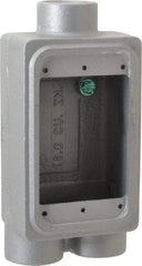 O-Z/Gedney - 1 Gang, 3/4" Knockouts, Iron Rectangle Device Box - Aluminum Enamel, Zinc Electroplated - A1 Tooling