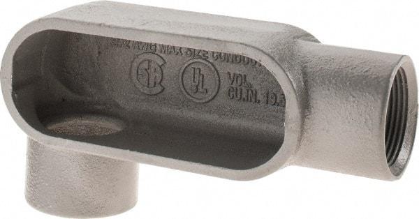 Hubbell Killark - Form 7, LR Body, 1-1/4" Trade, IMC, Rigid Iron Conduit Body - Oval, 6-13/16" OAL, 19-1/2 cc Capacity, Gray, Hazardous & Wet Locations - A1 Tooling