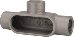 Hubbell Killark - Form 7, T Body, 1-1/4" Trade, IMC, Rigid Iron Conduit Body - Oval, 8 & 11-7/8" OAL, 20 cc Capacity, Gray, Hazardous & Wet Locations - A1 Tooling