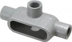 Hubbell Killark - Form 7, T Body, 1/2" Trade, IMC, Rigid Iron Conduit Body - Oval, 5-11/16" OAL, 6.2 cc Capacity, Gray, Hazardous & Wet Locations - A1 Tooling