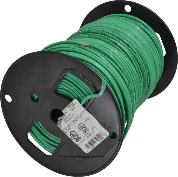 Southwire - THHN/THWN, 10 AWG, 30 Amp, 500' Long, Solid Core, 1 Strand Building Wire - Green, Thermoplastic Insulation - A1 Tooling