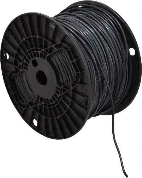 Southwire - THHN/THWN, 14 AWG, 15 Amp, 500' Long, Stranded Core, 19 Strand Building Wire - Black, Thermoplastic Insulation - A1 Tooling