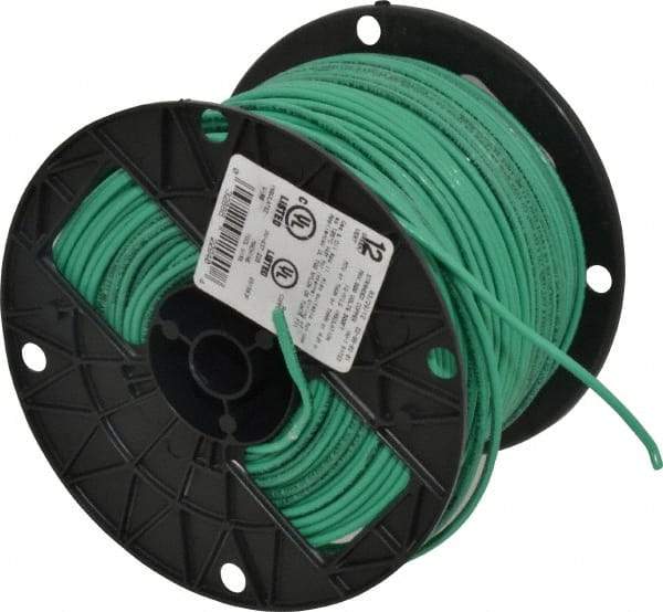 Southwire - THHN/THWN, 12 AWG, 20 Amp, 500' Long, Stranded Core, 19 Strand Building Wire - Green, Thermoplastic Insulation - A1 Tooling