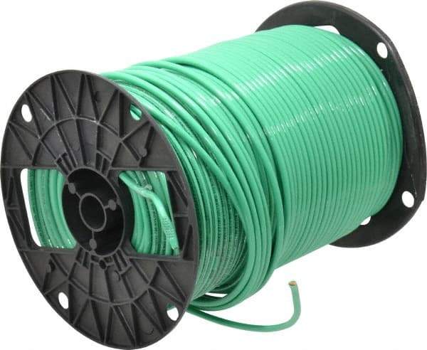 Southwire - THHN/THWN, 10 AWG, 30 Amp, 500' Long, Stranded Core, 19 Strand Building Wire - Green, Thermoplastic Insulation - A1 Tooling