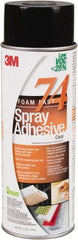 3M - 24 oz Aerosol Clear Spray Adhesive - High Tack, 200°F Heat Resistance, 50 Sq Ft Coverage, Medium Strength Bond, 30 min Max Bonding Time, Flammable, Series 74 - A1 Tooling