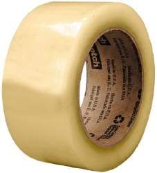 3M - 3" x 110 Yd Clear Rubber Adhesive Sealing Tape - Polypropylene Film Backing, 2.6 mil Thick, 60 Lb Tensile Strength, Series 3073 - A1 Tooling