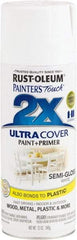 Rust-Oleum - White, Semi Gloss, Enamel Spray Paint - 8 Sq Ft per Can, 12 oz Container, Use on Multipurpose - A1 Tooling