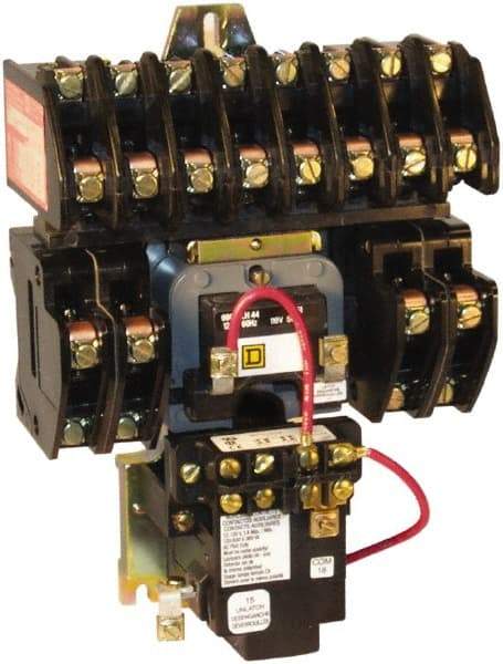 Square D - No Enclosure, 12 Pole, Mechanically Held Lighting Contactor - 20 A (Tungsten), 30 A (Fluorescent), 24 VAC at 60 Hz, 12NO Contact Configuration - A1 Tooling