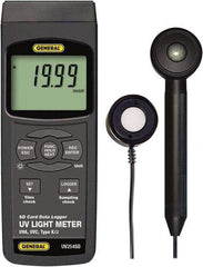 General - 9 Volt Battery, LCD Display, Light Meter - 4 Accuracy, Compatible with UVA, UVC Lighting, SD Card - A1 Tooling