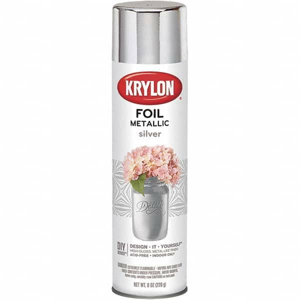 Krylon - Silver Foil, Gloss, Metallic Spray Paint - 8 oz Container - A1 Tooling