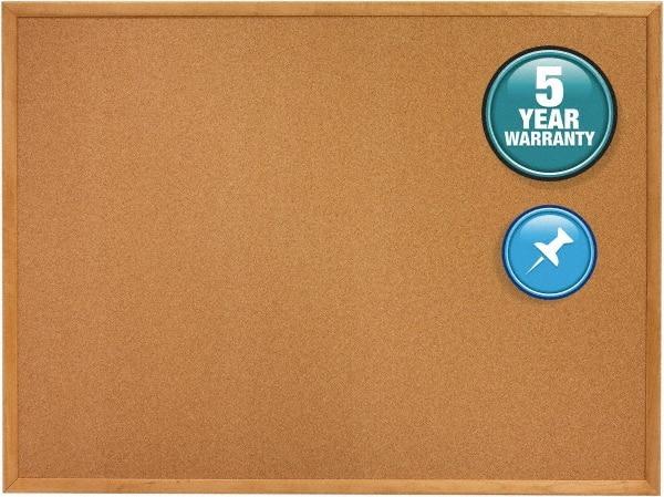 Quartet - 24" Wide x 18" High Open Cork Bulletin Board - Natural (Color) - A1 Tooling