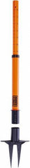 Banner Stakes - 22 to 42" High, 2-3/8" Pole Diam, Stanchion - 9" Base Diam, Removable Spike Nylon Base, Orange Plastic Post, For Outdoor Use - A1 Tooling