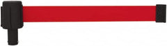 Banner Stakes - 6.61" High x 15' Long x 2-1/2" Wide Retractable Barrier Belt - Plastic & Polyester, Matte Finish, Red, Use with Banner Stakes Plus Stanchion, Banner Stakes Plus Base - A1 Tooling