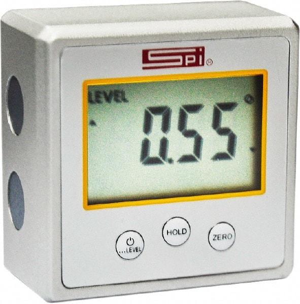 SPI - 0 to 90° Measuring Range, Magnetic Base Digital Protractor - 0.05° Resolution, Accurate to 0.2°, 9V Battery Included - A1 Tooling