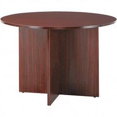 ALERA - 29-1/2" High Stationary Conference Table - 1" Thick, Mahogany (Color), Wood Grain Laminate - A1 Tooling