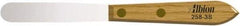 Albion Engineering - 5/8" Wide Spring Blade Stainless Steel Spatula - Flexible, Straight Hardwood Handle, 4" OAL - A1 Tooling